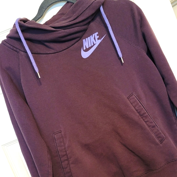 Nike Tops - Nike Cowl Neck Hoodie Plum Color